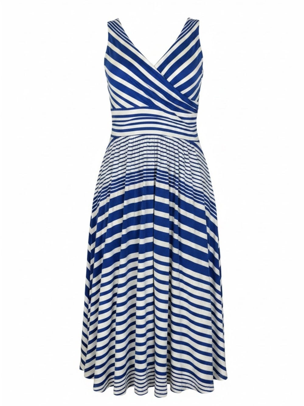 Maeve/Anthropologie Dress Size Small/S Blue/White Stripe V-neck Sleeveless